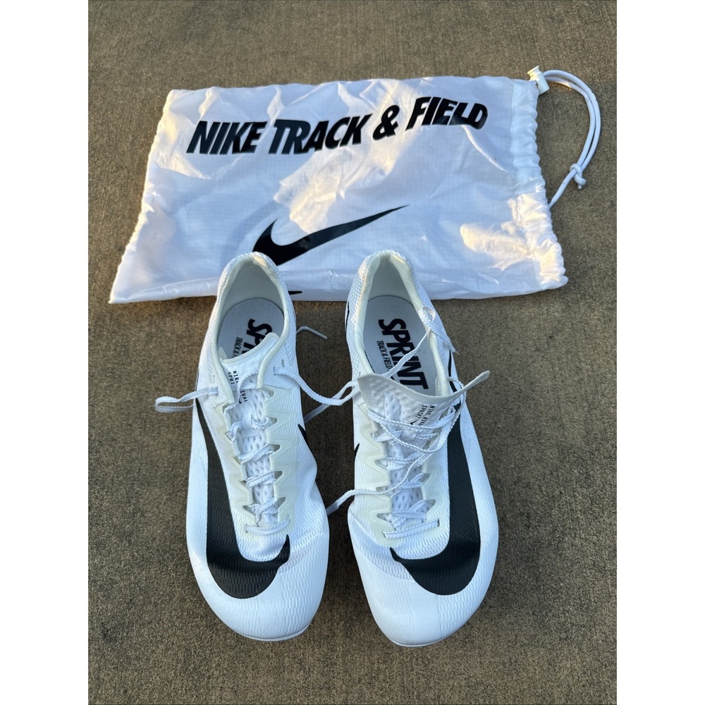 Nike Zoom Rival Sprint Track & Field Shoes, White/Black Mens Size 12
